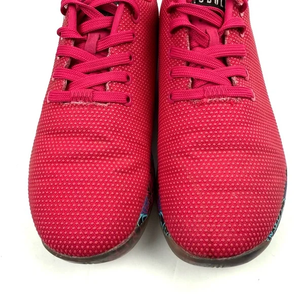 NO BULL Super Fabric Sneakers 9.5 Womens Lace up Mens 8 Bright Red Pink - Picture 4 of 12